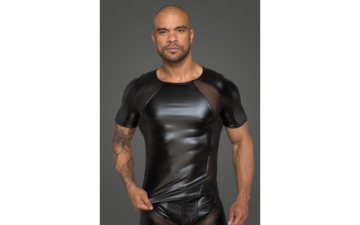 Power Wetlook Men T-shirt With 3D Net