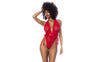 Red Lace Bodysuit with Side Ties