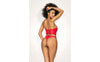 Red Vinyl Bustier and Thong 2 in 1 Set