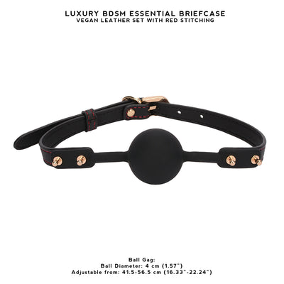 The Luxury BDSM Essential Briefcase (Vegan Leather with Red Stitching)