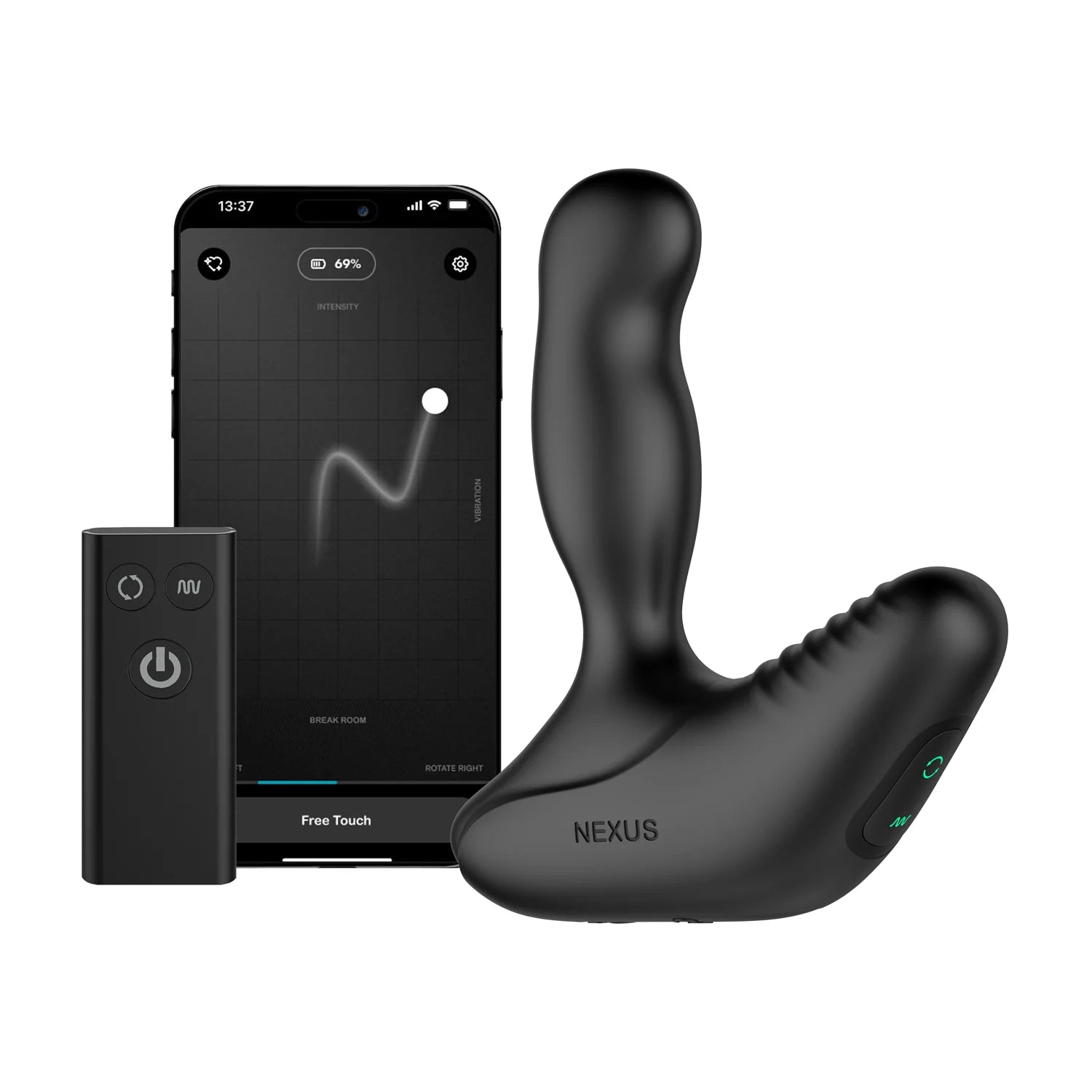 Nexus Revo Stealth App Version Rotating And Vibrating Remote Control Prostate Massager – Black