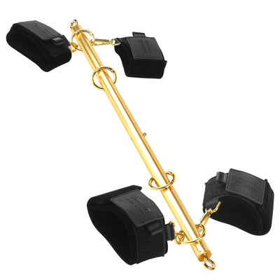 Luxury BDSM Stainless Steel Spreader Bar Set with Wrist & Ankle Cuffs and Blindfold