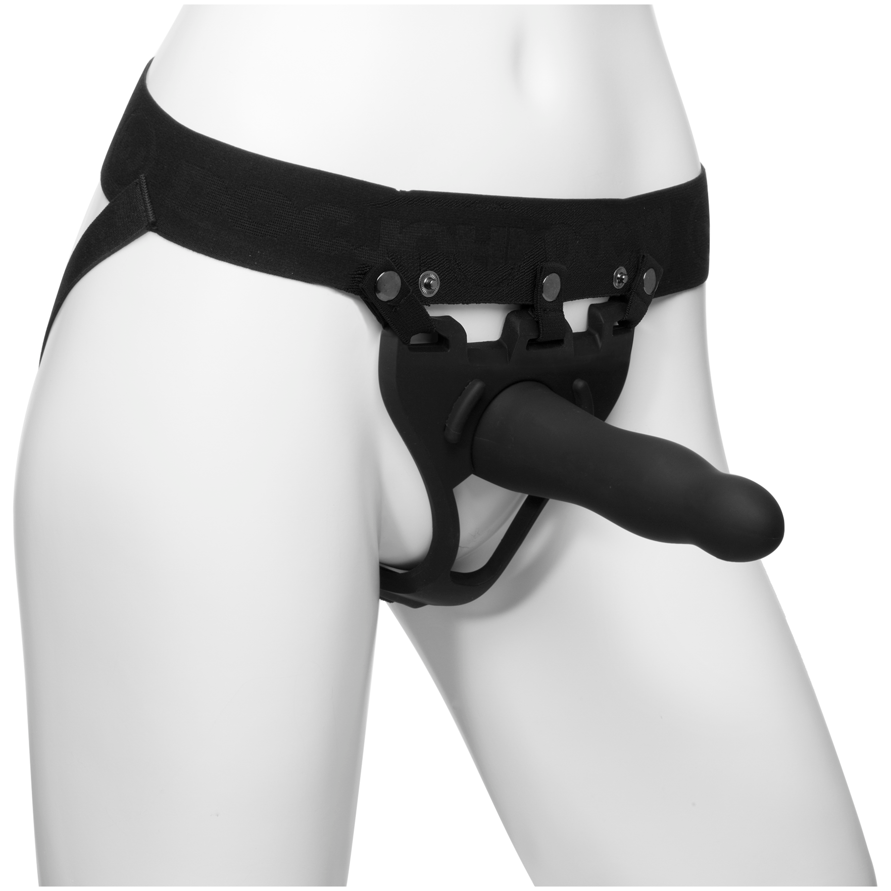 Be Daring 7in Bulbed Dong 2 Pc Hollow Silicone Strap-On Set