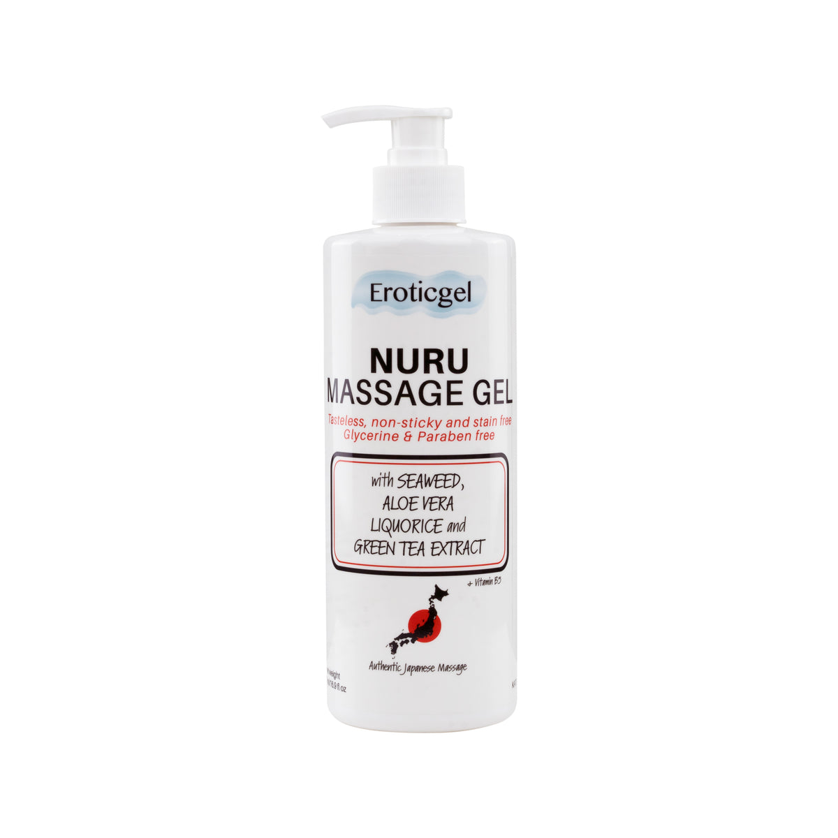 Nuru Massage Gel 500ml with Aloe Vera, Seaweed, Liquorice, Green Tea Extract & Vitamin B5